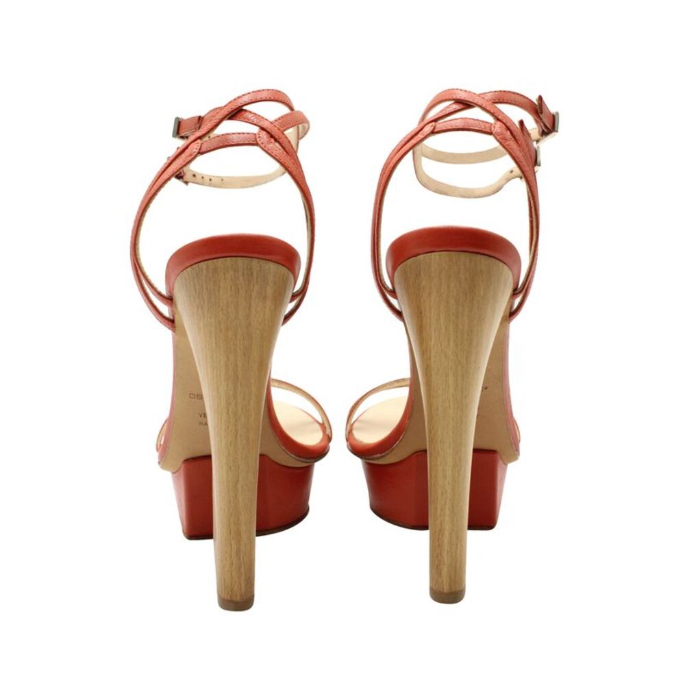 Dsquared2 Open Toe Block Heel Sandals In Orange L… - image 5